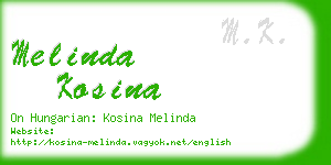 melinda kosina business card